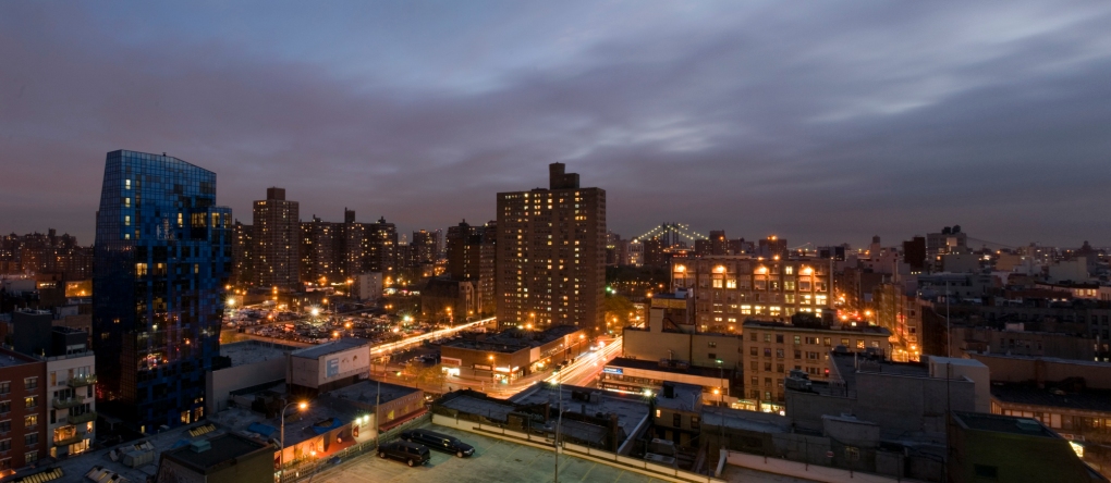 Digital Panoramic Nightime lights Lower East Side, New York